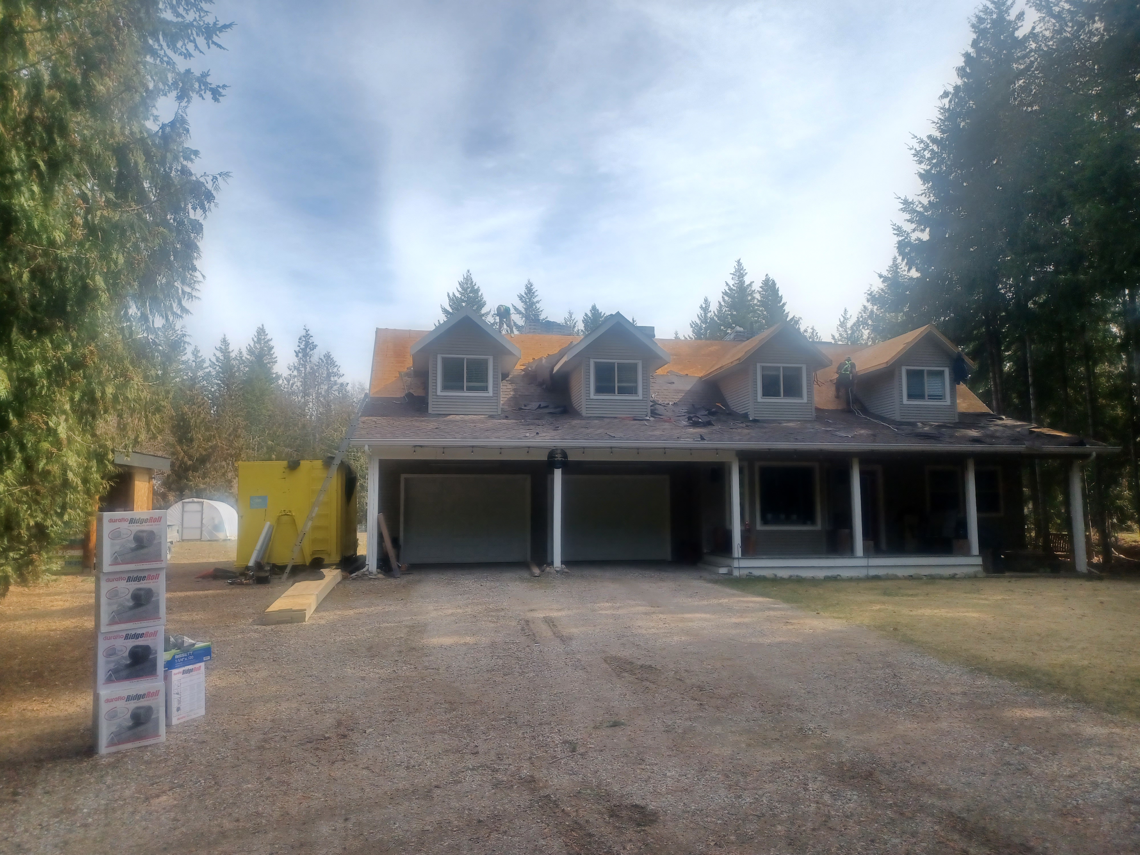 Roofing project in progress